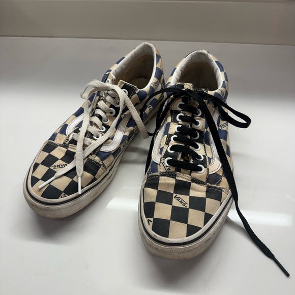 Vans Shoes - Vans Black and Blue Checkerboard Sneakers